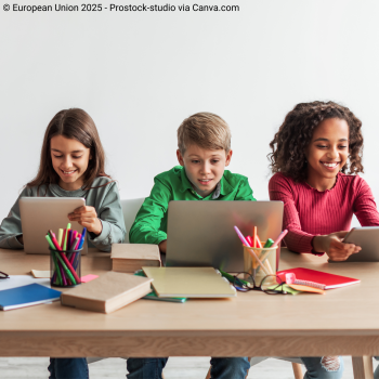 school kids working on their devices